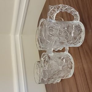 McDonald's 1995 Happy Meal "Batman Forever" Sculpted Clear Glass 8oz Mugs